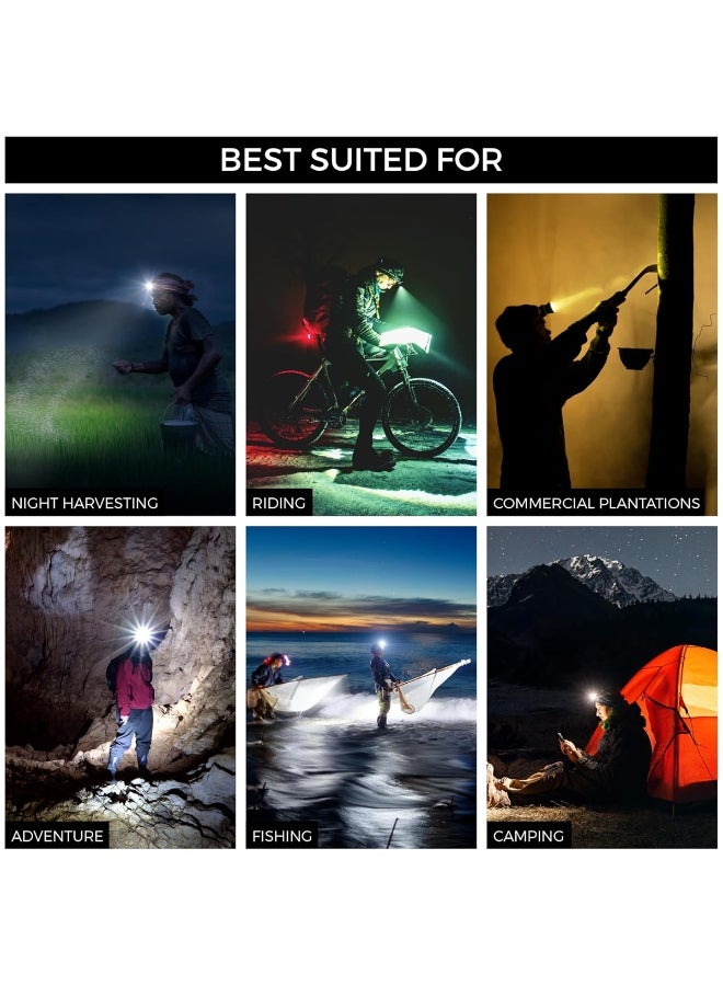 زيروسبيس مصباح رأس LED بقوة 50 واط من زيرو سبيس، مصباح رأس قابل لإعادة الشحن بشعاع مركّز، هيكل من سبائك الألومنيوم، شحن USB، بطارية ليثيوم تدوم طويلاً، مصباح رأس للتخييم والمشي لمسافات طويلة وركوب الدراجات وصيد الأسماك والعمل - ZJ2022 - Image 5